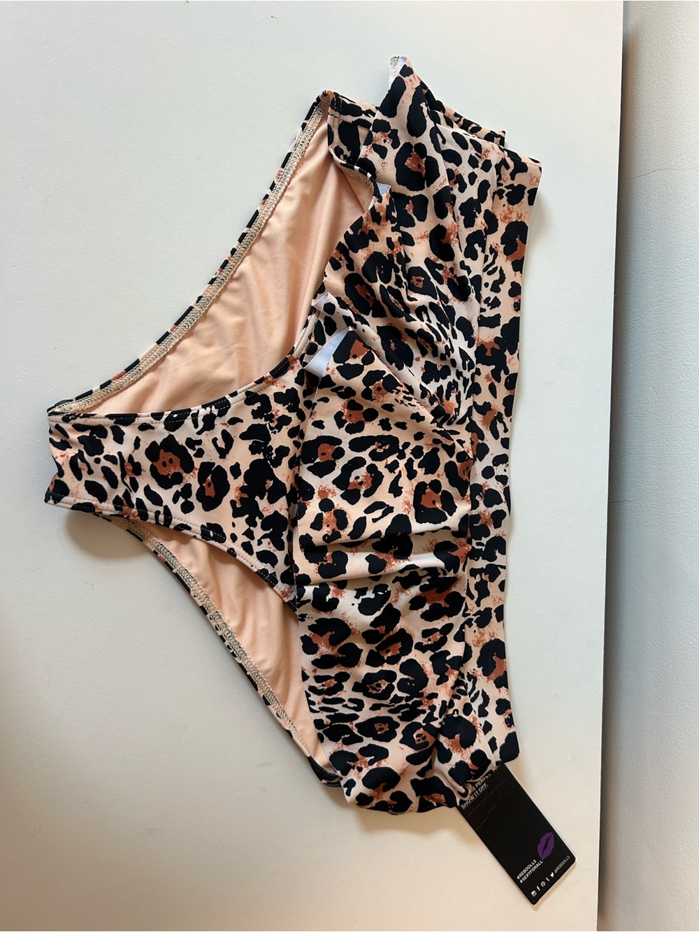 Rebdolls Leopard Print Bikini Bottoms in Tan, Black, Brown